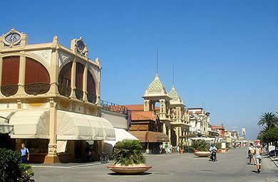 Art nouveau waterfront in Viareggio